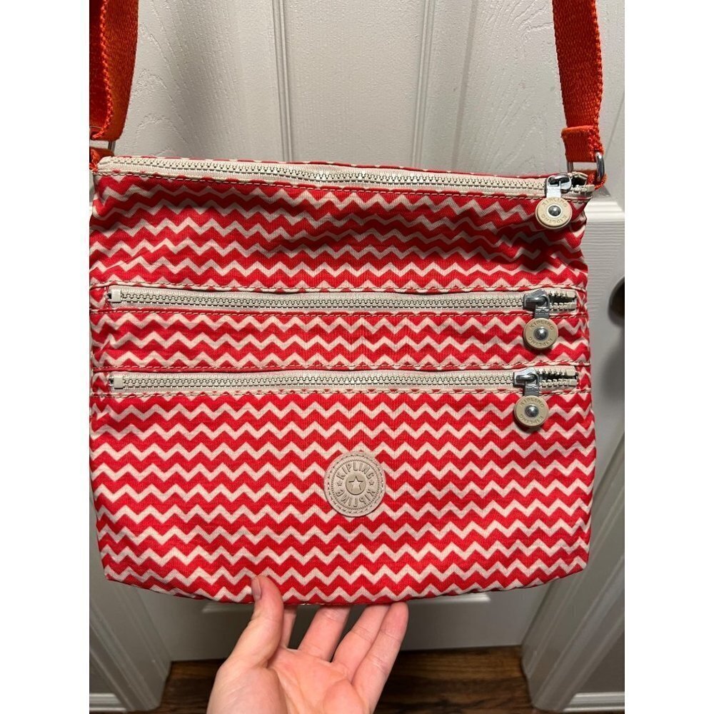 Kipling |‎ Zigzag Beige Orange Crossbody Shoulder Bag